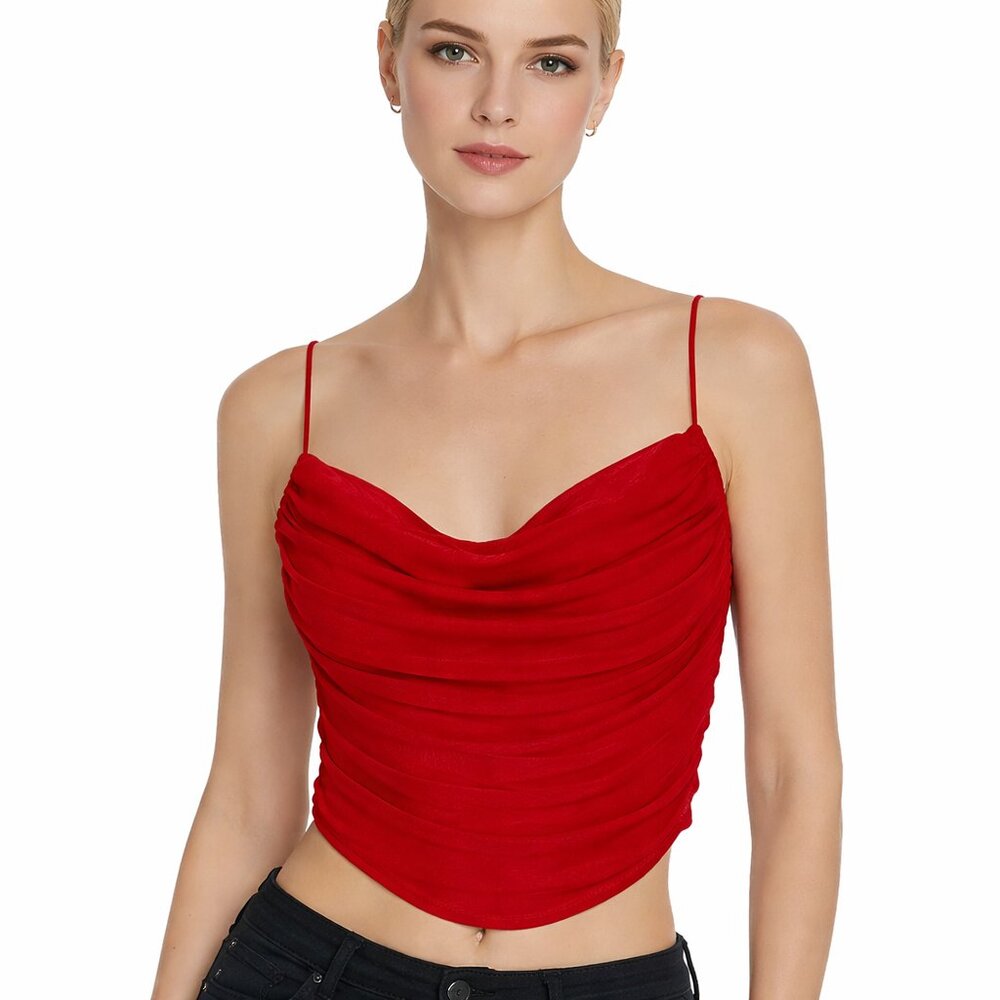 Tic Toc Elegant Red Bandeau Top Medium